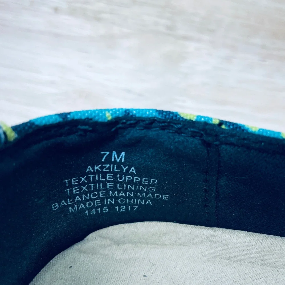 Anne Klein Akzilya Tropical Palm Leaf Espadrille Flats Teal Multi Women's 7M